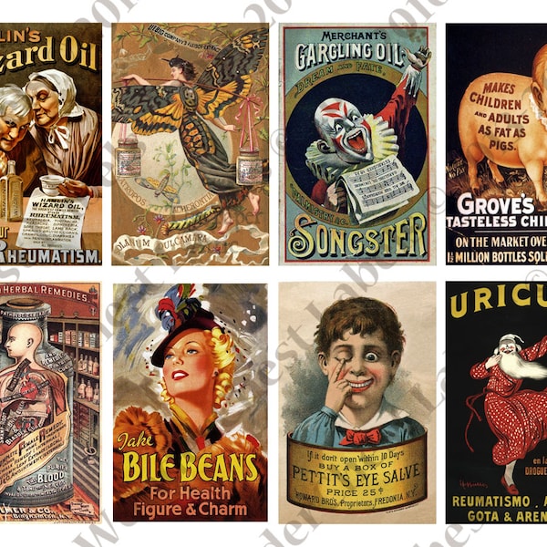 Vintage Spooky Apothecary #1 set of 8 Printables, Instand Download, Halloween Vintage Labels, Retro Apothecary Labels, Vintage Halloween Ads