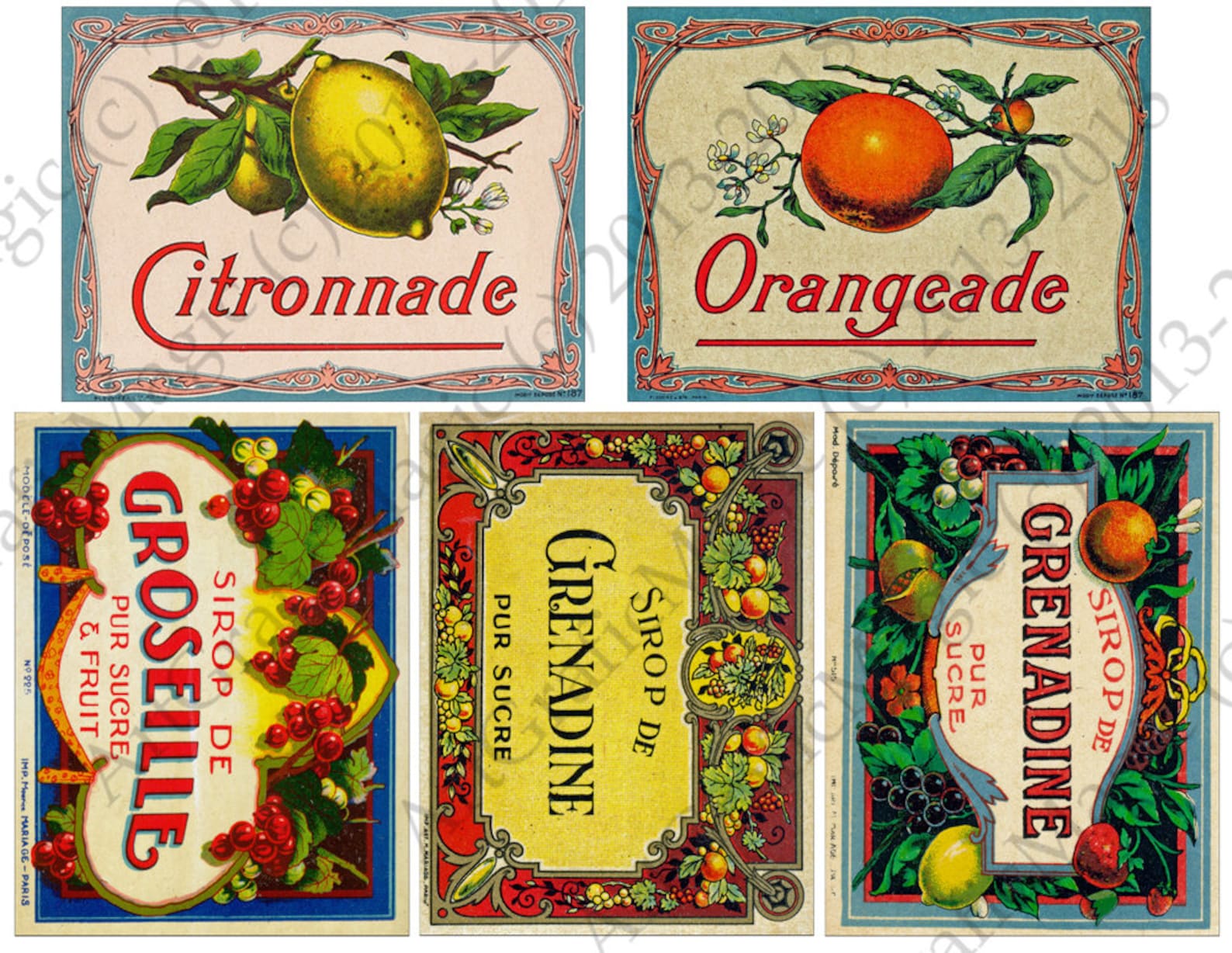 Vintage Food Labels Printable Digital Collage, Instant Download ...