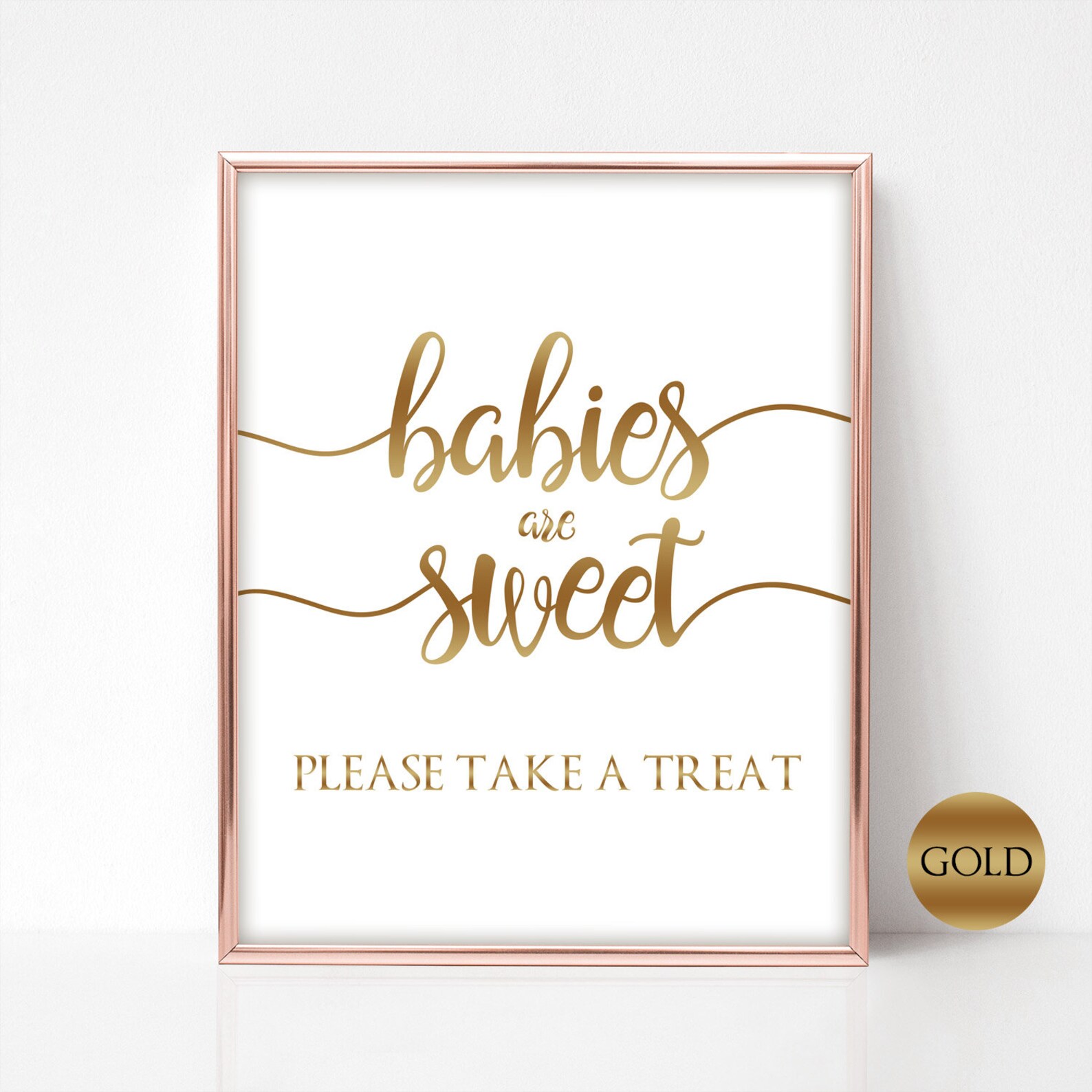 Golden Baby Shower Signs Printable Instant Download PDF Gold | Etsy