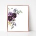 Purple Flower Downloadable Art Prints Set of 3, Printable Floral Art ...