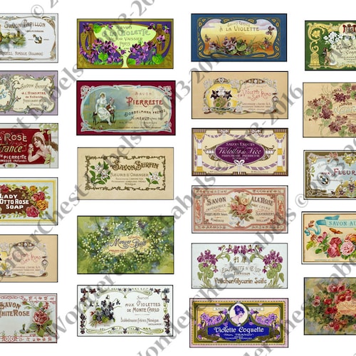 Vintage Soap Labels Printable Digital Collage Instant - Etsy
