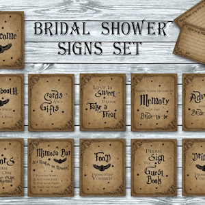 Wizard Witch Bridal Shower Bundle, Printable Bachelorette Signs, Halloween, Geek Decor, Fall Shower, Magic Fairytale, instant download FM1