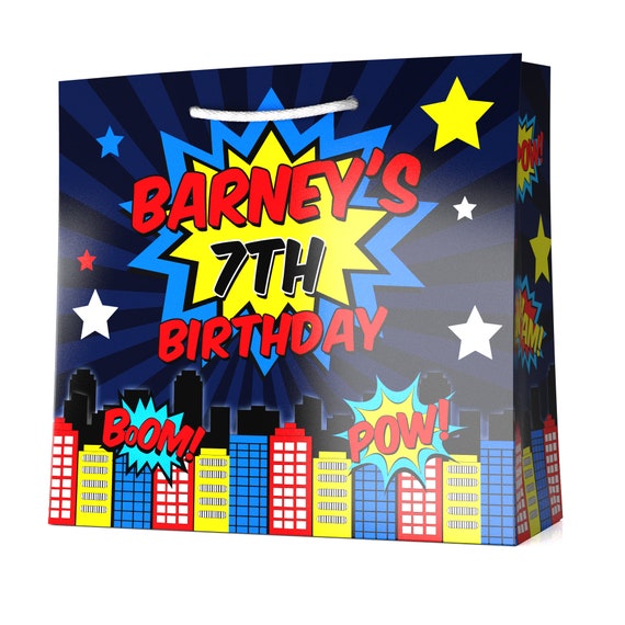 Personalised Luxury Superhero Themed Gift Bag Party Bag