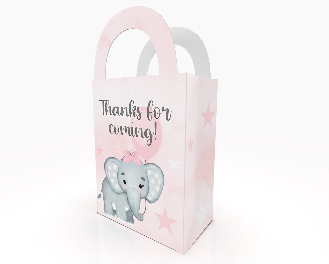 Personalised Baby Elephant Themed Baby Gift Bag Baby Shower Etsy