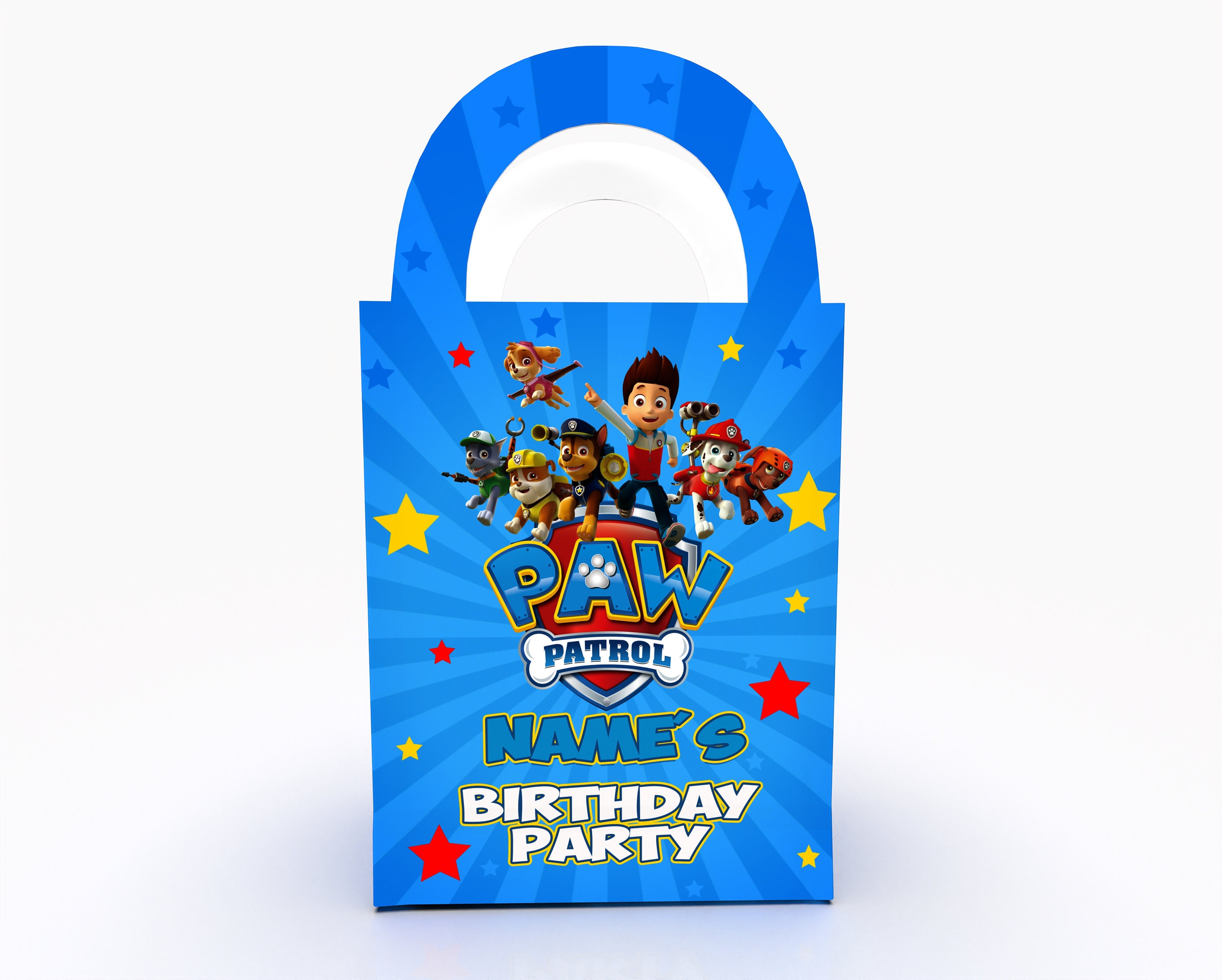 Personalised Paw Patrol Gift Bag Birthday Gift Bag Popcorn Etsy