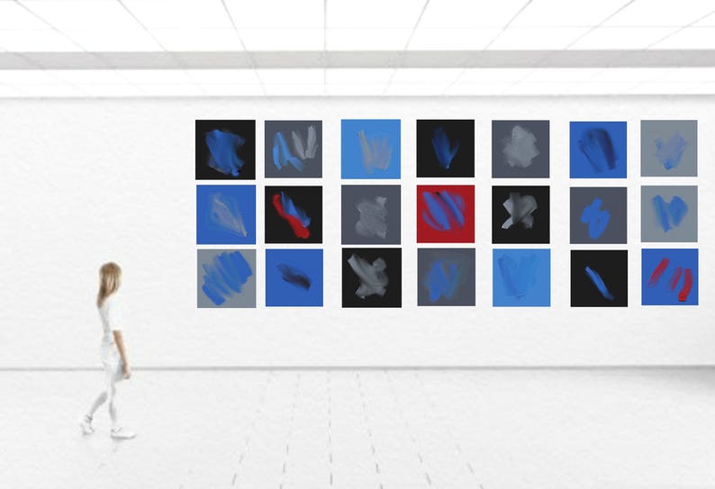 Modern Wall Sculptures Painted Wood Art Installation Abstract Panels Contemporary Custom Blue Black Grey Red Painting 5