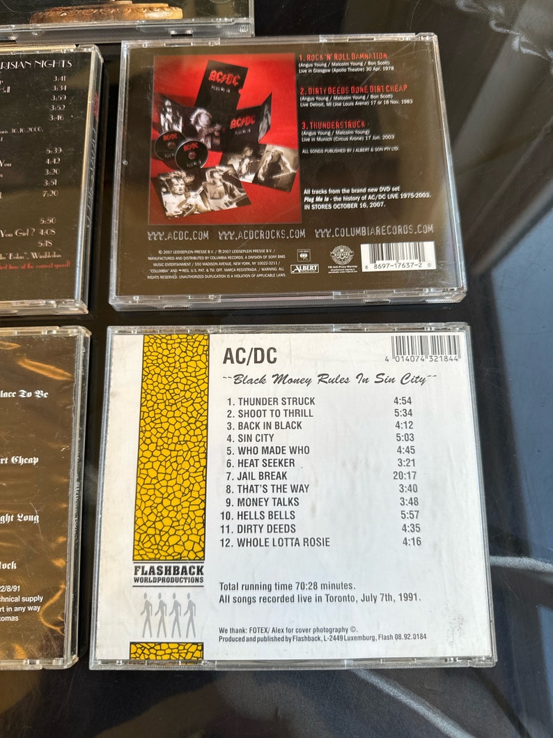 AC/DC -FIVE Import Silver Disc Cds-rare Recordings-only This Set is for ...