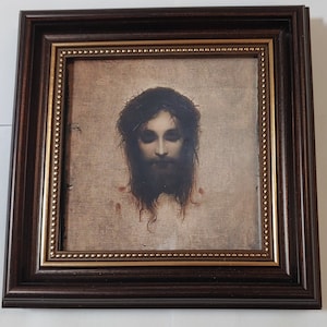 Veronica&#39;s Veil by Gabriel Max Jesus Christ Crowned With Thorns framed 6&quot;x6&quot;