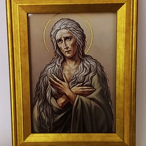 Saint Mary of Egypt framed 2"x3" small