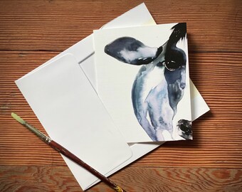 Cow Portrait Watercolor Painting Greeting Cards - Stationary Set of 5 -  3” x 5”