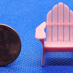 Dollhouse Miniature Quarter Scale Adirondack Chair in Pink - 1:48