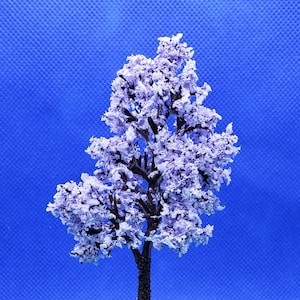 Miniature Handmade 3" Tall Purple Red Bud Tree -- 1:48 / Quarter Scale