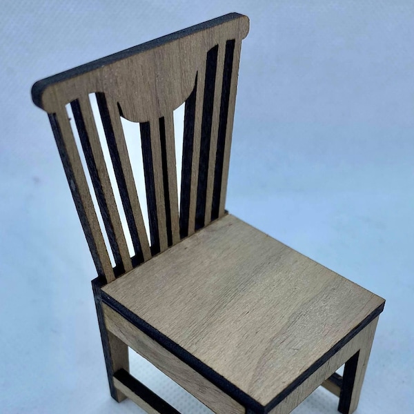 Dollhouse Miniature 1:12 Scale Dining / Desk Chair KIT in Walnut