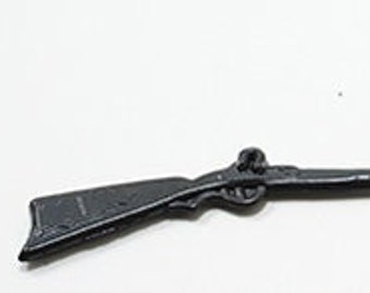 Dollhouse Miniature Antique Rifle with Powder Horn - 1:12 Scale