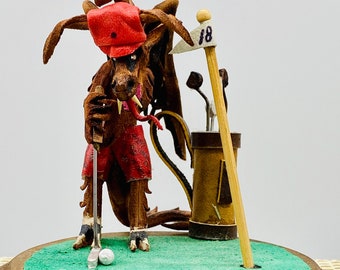 ヴィンテージの手作りレザー製ドラゴンゴルフフィギュア OOAK - Etsy 日本
