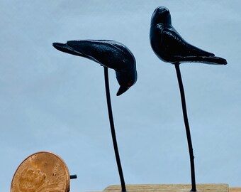 Dollhouse Miniature 2 Crows or Ravens -- 1:12 Scale