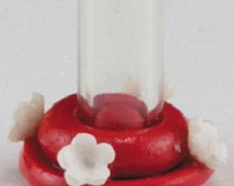 Dollhouse Miniature Red Hummingbird Feeder - 1:12 Scale