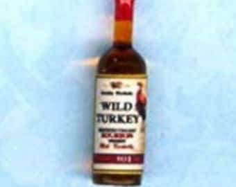 Dollhouse Miniature Bottle of Wild Turkey - 1:12 Scale
