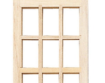 Dollhouse Miniature Standard 12 Light Window (#5024)-- 1:12 Scale