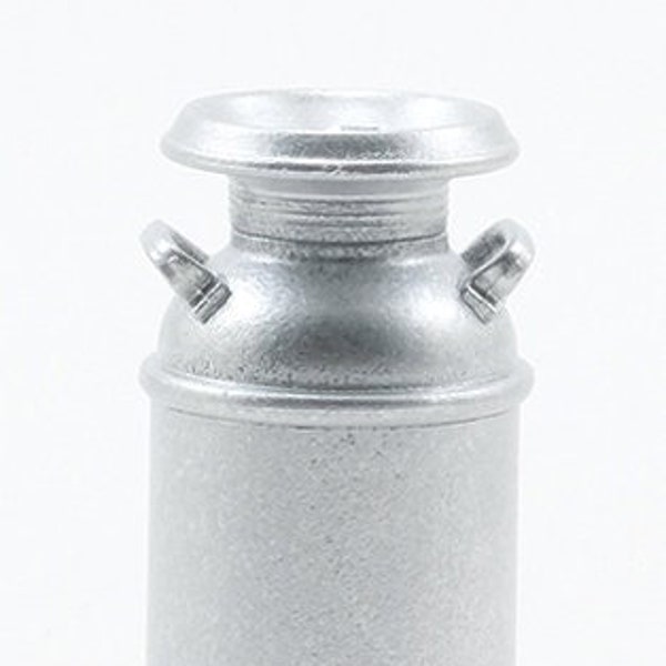 Dollhouse Miniature Silver Milk Can - 1:12 Scale
