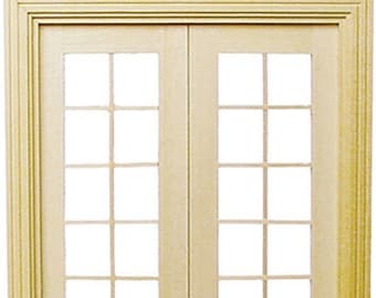 Dollhouse Miniature Classic French Doors 1:24 / Half Scale