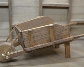 ドールハウスミニチュアアンティークスタイル手押し車 - 1:12スケール