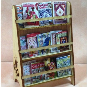 Kit de Miniatura de Porta-Revistas para Casa de Bonecas - Madeira de Bordo - Escala 1:12