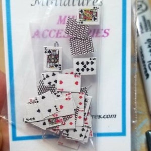 Dollhouse Miniature Set of Playing Cards -- 1:12 Scale