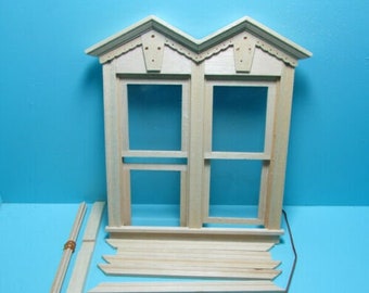 Dollhouse Miniature Fancy Victorian Working Double Window - 1:12 Scale