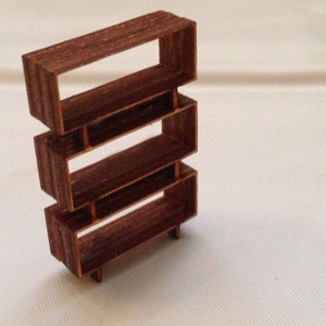 Dollhouse Miniature Quarter Scale Mid Century Modern Bookshelf KIT -- 1:48