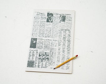 Dollhouse Miniature Newspaper Crossword Puzzle and Pencil - 1:12 Scale