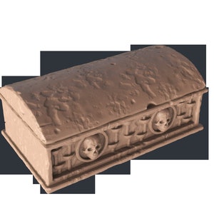 Dollhouse Miniature Aged Stone Coffin - Multiple Scales -- 1-24, 1-48