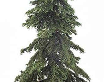 Dollhouse Miniature Handmade Appalachian Green Spruce Tree on Spike - 8 Inches
