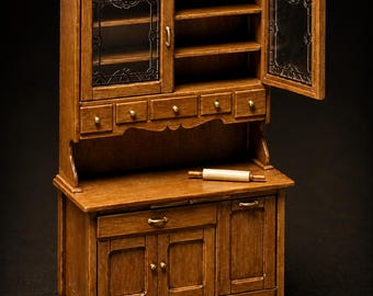 Dollhouse Miniature Kitchen Hutch Cabinet Kit - Chrysnbon - 1-12 Scale - Victorian Kitchen