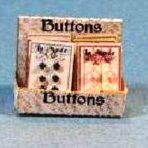 Dollhouse Miniature Button Box & Button Cards Kit - 1:12 Scale