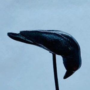 Dollhouse Miniature Single Crow or Raven Looking Down -- 1:12 Scale