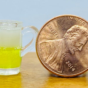 Dollhouse Miniature Beer in Glass Stein with Handle -- 1:12 Scale