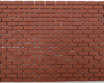 Dollhouse Miniature Mesh Mounted Common Brick - 6" x 12" - 1:12 Scale