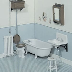 Dollhouse Miniature Victorian Bathroom Kit - 1:12 Scale