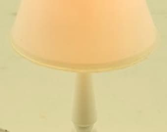 Dollhouse Miniature 12v White Traditional Table Lamp in 1:12 Scale