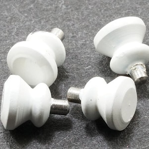 Dollhouse Miniature White Doorknobs - 6 Pieces - 1:12 Scale - #05530
