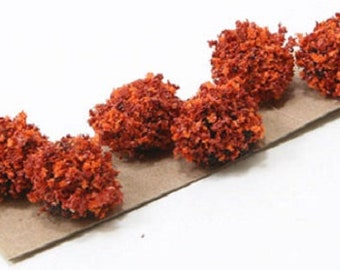 Dollhouse Miniature Set of 6 Burnt Orange Autumn Border Plants - 1:12 or 1/24 Scale