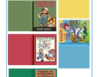 Dollhouse Miniature Set of 18 Ann and Andy (Raggedy) Books in 1:12 Scale