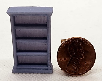 Dollhouse Miniature Quarter Scale Tall Bookshelf / Bookcase -- 1:48 Scale