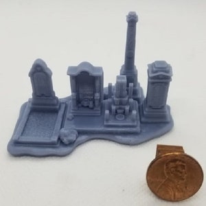 Dollhouse Miniature Gravestone / Marker / Cemetery Grouping -- 1:48 Scale