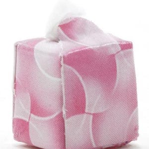Caixa de lenços de papel em miniatura rosa para casa de bonecas - Escala 1:12