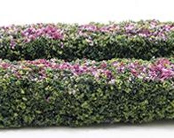 Dollhouse Miniature Set of Burgundy / Mauve Hedges 8" x 1 1/2" x 1 1/8"