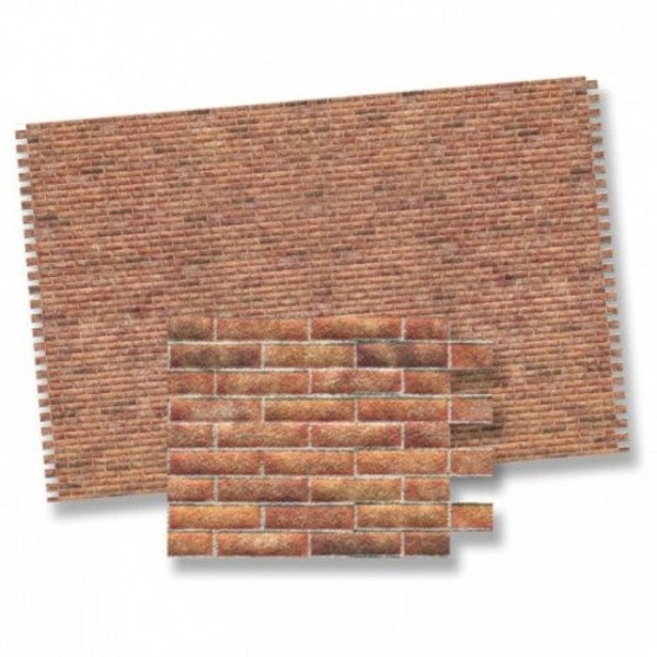 Dollhouse Miniature Traditional Red Brick Wall Material - 1:24 - HALF Scale