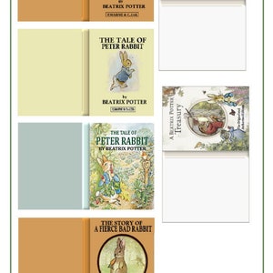 Dollhouse Miniature Set of 18 Beatrix Potter and Kate Greenaway Children&#39;s Books in 1:12 Scale