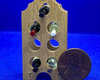 Dollhouse Miniature Wooden Wine Rack - 1:12 Scale